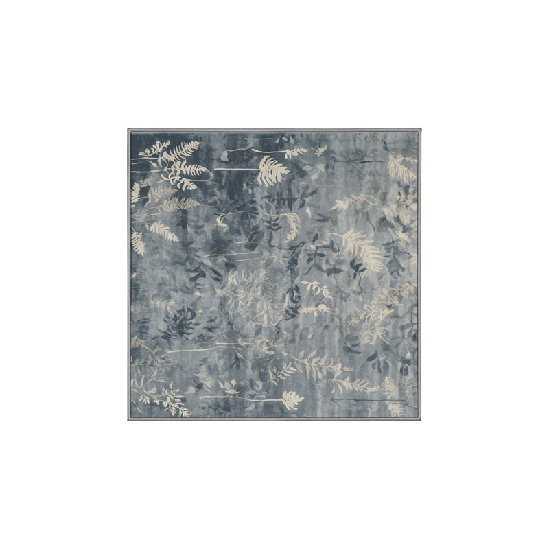 Tapis gris lavable à la machine, Carré 5 pi