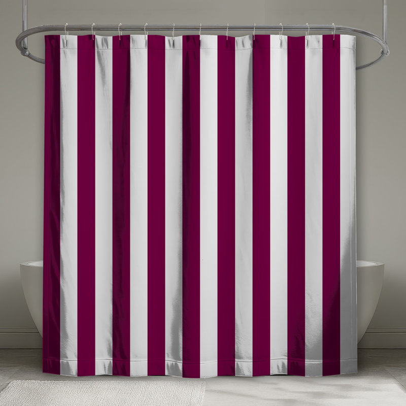 White Purple Stripes Shower Curtains Extra Long, L 70 po x H 93 po