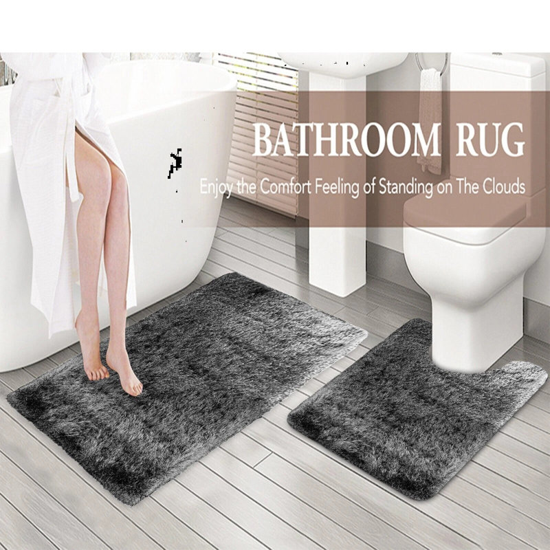 Polypropylene Plastic Non-Slip Bath Mat, Dark Grey