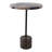 Modern and Tan Marble Stone Accent Table with Iron Base for Living Room Bedroom Office - 21" Black, Tan, Brown