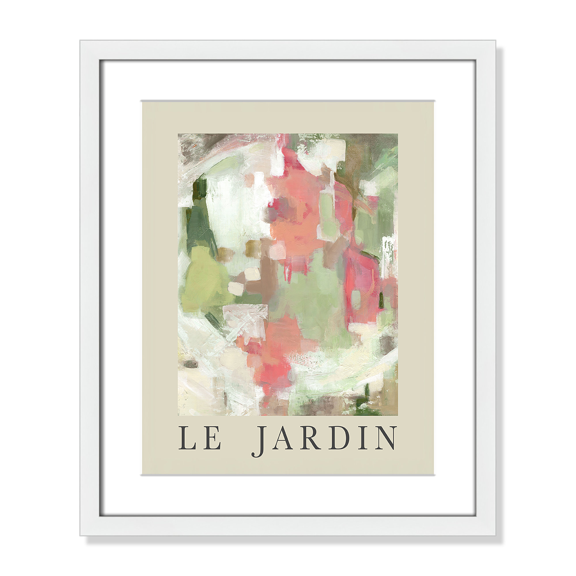 Botanical Poster Collection " Le Jardin " by Carol Robinson, White Single Picture Frame, 19" H x 16" W x 1.25" D, Yes