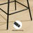 Swivel Kitchen Counter Stool with Black Metal Frame & Gary Faux Leather (Set Of 2)-2085700185