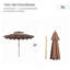Parasol de patio de 9 pi avec housse à volants à double plateau - inclinaison à bouton-poussoir et manivelle pour contentement d'extérieur brun par manivelle, jardin, terrasse, piscine