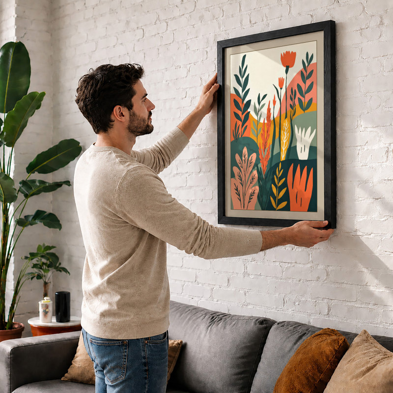 Arrangement Botanical - Framed Print, A2 - 59.4 x 42.0 cm, Black