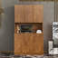 Armoire de cuisine Isildo avec portes, tiroir et tablettes ouvertes-112297050