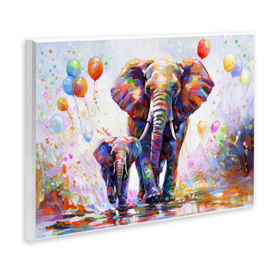 Éléphants et ballons, art mural par Leon Devenice