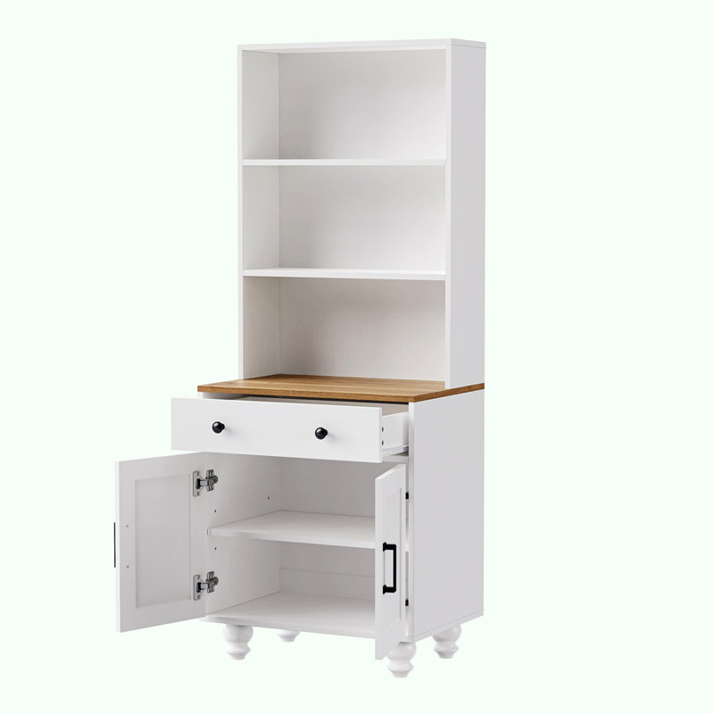 Farmhouse Storage Cabinet, White/Natural