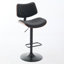 Tabourets de bar en bois cintré de style Mid-Century à hauteur de comptoir ajustable et rembourrés en cuir noir, pivotant à 360 ° pour îlot de cuisine / salle à manger / café, 1 chaise / 1 carton-1128335122