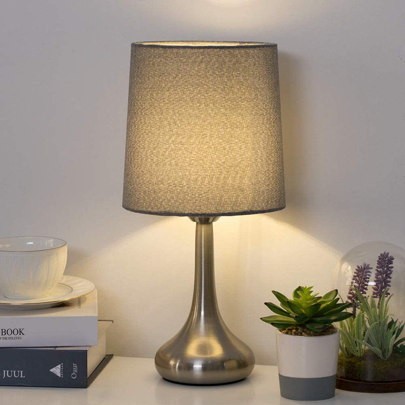 Ensemble de lampe de table argentée 15 po Argonne, gris