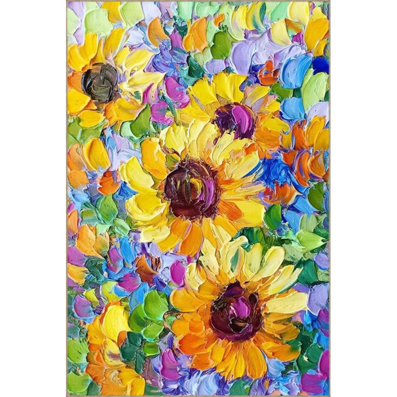 Floral Yellow White Blooming Flower Patterned Decorative And Woven Base Washable Carpet, Round 4'