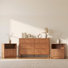 3 Pieces Bedroom Set, 6 Fluted Drawer Dresser, 2 Nightstands with Drawers,Anti-tipping Devices