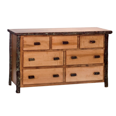Fireside Lodge Hickory Log Seven Drawer Dresser - Natural - Premium Line
