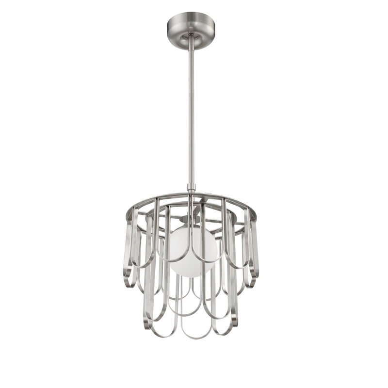 Hialmar 1 - Light Unique/Statement Pendant, Nickel, 61.17" H x 15" W x 15" D