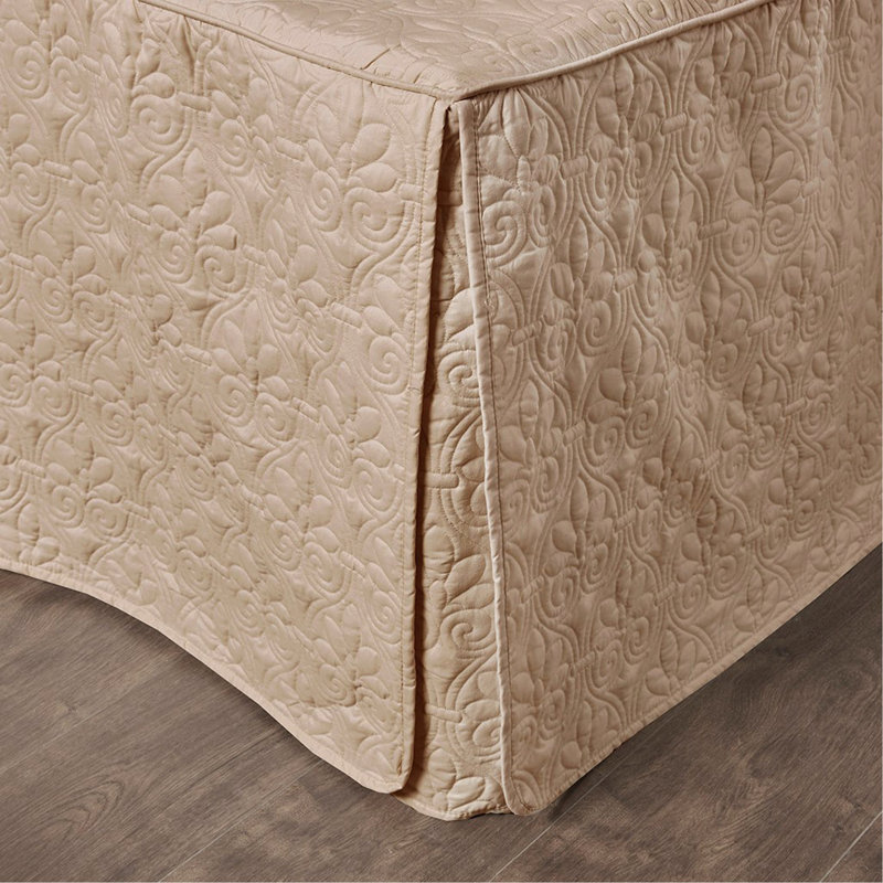 Couvre-lit plissé 3 pièces, Couvre-lit très grand + 2 taies décoratives, Kaki