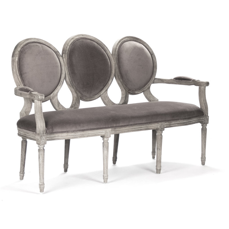 Canapé à accoudoirs en lin 61,5 po, Gris chaulé