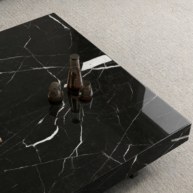 Table basse Minimalist Home, Black/White, H 11,81 po x L 47,24 po x l 47,24 po