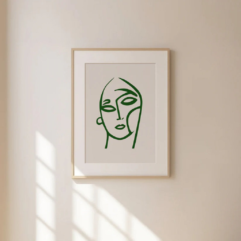 Abstract Greenface Print 1, 40cm H x 30cm W