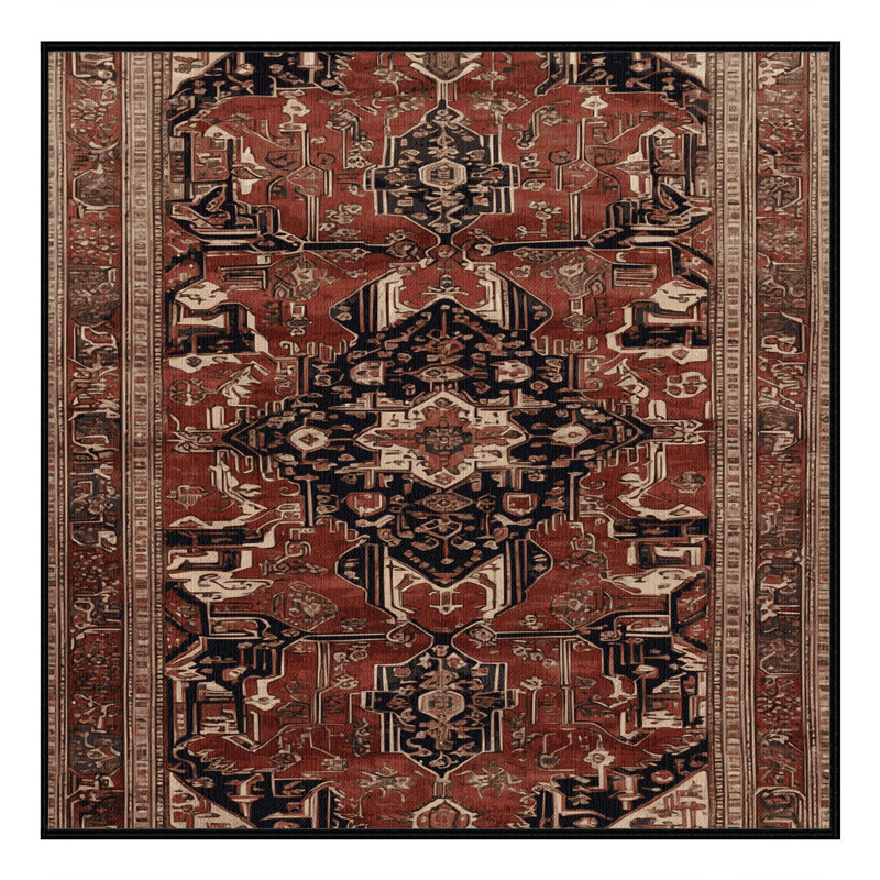 Tapis brun lavable à la machine, Carré 7 pi