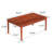 Streamlined Rustic Outdoor Coffee Table Of Wood, Hue, 37.23" Width, 20.97" Depth, 14.75" Height With Design, Color, W, D, H