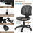 Armless Compact Rolling Office Desk Chair With Adjustable Height And Wheels