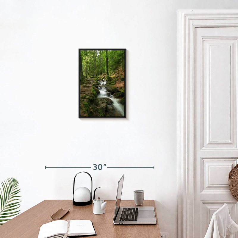 Ruisseau Buhl Forest, 13 po x 19 po, Cadre flottant noir