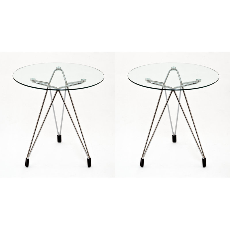 Ensemble de 2 tables d'appoint Diamond, Chrome chrome