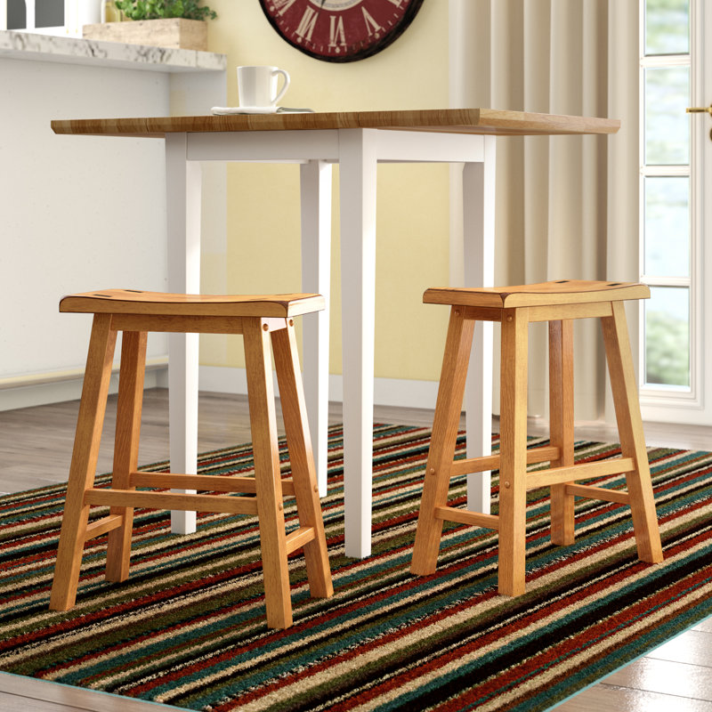 Arberesha Solid Wood Bar & Counter Stool, Oak, Counter Stool (23.5" Seat Height)