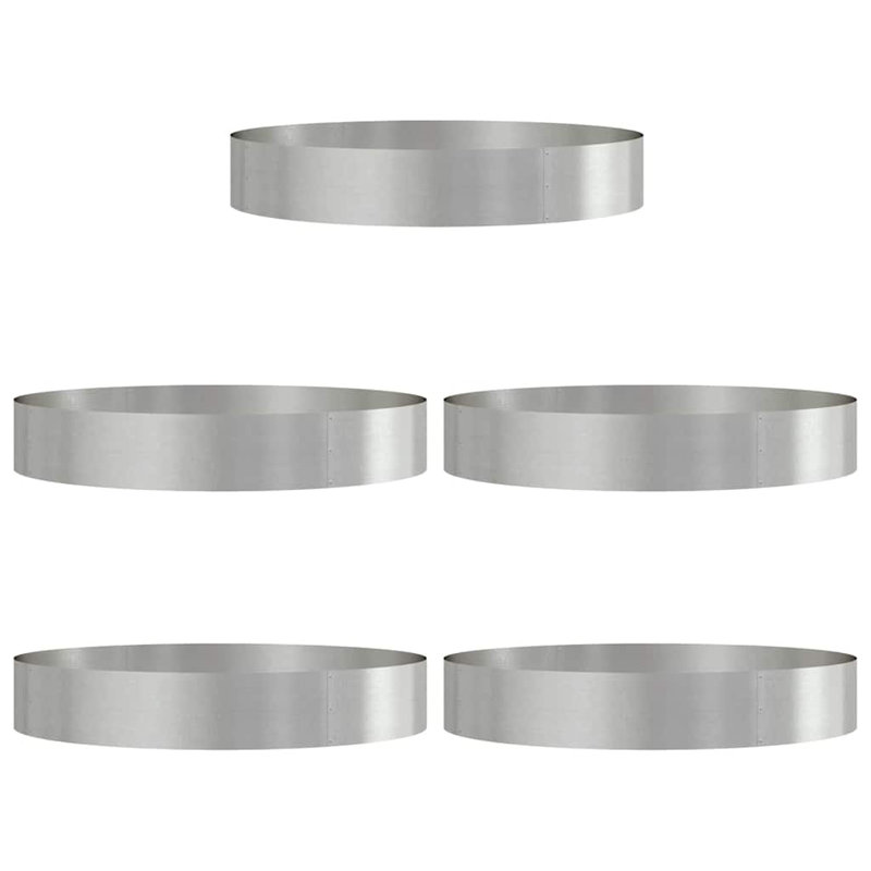 Garden Planters 5 Pcs Silver 20 Cm Stainless Steel, 20cmH x 30cmW x 30cmD