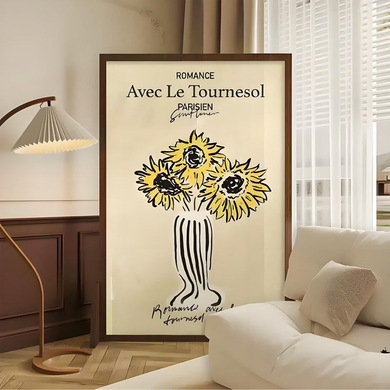 Diviseur français tournesol, H 70,87 po x l 55,12 po x P 1,57 po