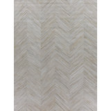 Natural Hide Cowhide Chevron Area Rug in Ivory
