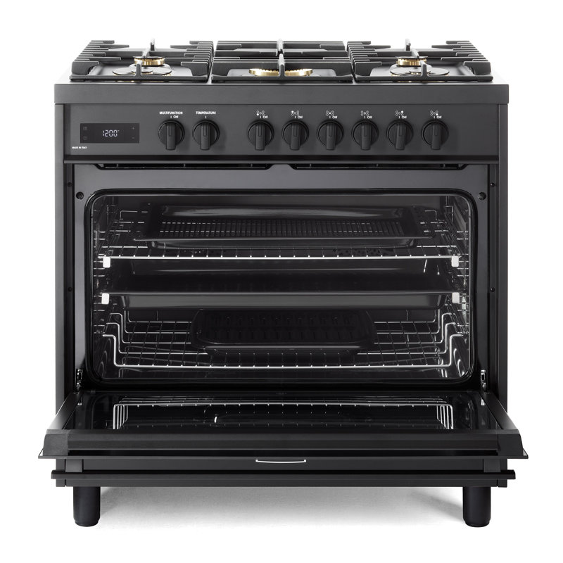 Verona Ultima Midnight Series 36 Inch Dual Fuel Range with 5 Sealed Burners