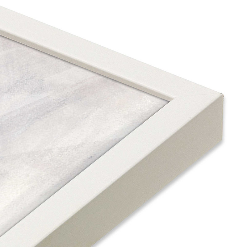 Doux rosé et crème abstraite, impression, H 25 po x l 19 po, Cadre ouvert à coins ouverts, blanc opaque
