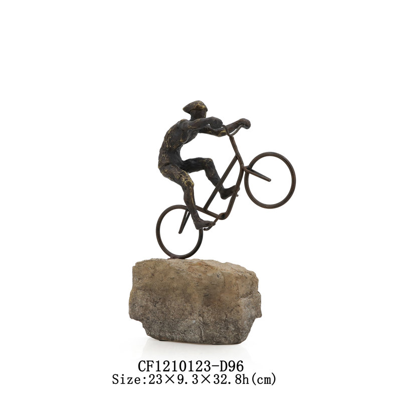 Wheelie On Rock Figurine