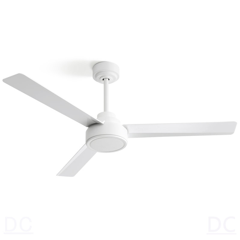 Ventilateur de plafond 52 po sans lumière, 3 pales ABS Farmhouse, Blanc