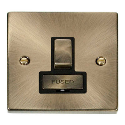 Antique Brass 13A Fused Ingot Connection Unit Switched