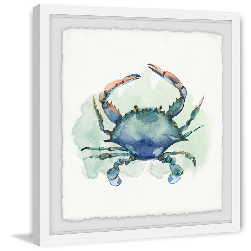 «Beach Adventure Notre Bon Crabe Celeste» par Julia Posokhova - reproduction de cadre photo, H 12 po x l 12 po x P 1,5 po