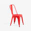 Lot de 2 chaises de salle à manger empilables en métal rouge brillant de style industriel, hauteur du siège de 45,7 cm (18 pouces), pour intérieur et extérieur, légères, surface facile à nettoyer, design moderne, assemblage inclus.