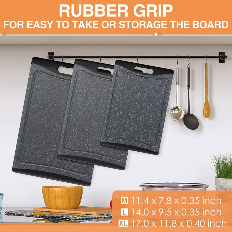 Très grandes planches à découper, planches à découper en plastique pour la cuisine (ensemble de 3) Ensemble de planches à découper