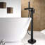 Robinet de baignoire avec douche à main en noir mat - Rouille, débit de 6 GPM, finition de soupape incluse, résistance à l'écoulement et à la corrosion, quincaillerie de fixation