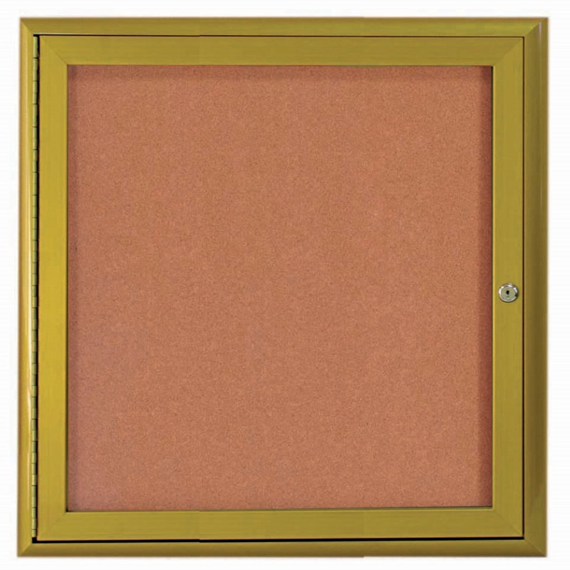 Tableau d'affichage fermé, Laiton antique, Un, H 36 po x l 36 po