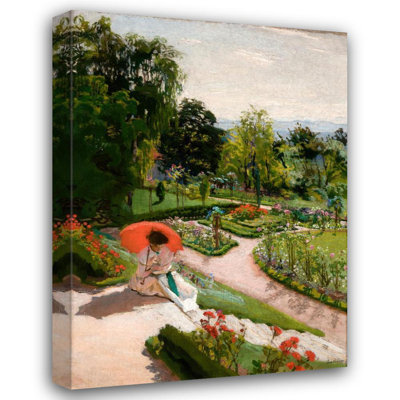 "Red Umbrella" by  Józef Mehoffer - Gallery Wrap Canvas Wall Art