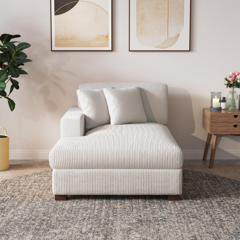 Milbrey Desborough Chaise Lounge, Beige, Left Hand Facing