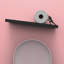Tablette flottante pour papier hygiénique - métal noir Sisyphus, organisateur de salle de bain mural à 1 niveau, rangement inclinable minimaliste moderne pour mouchoirs, lingettes et serviettes