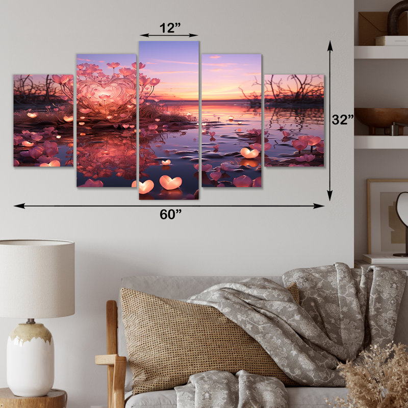 Dreamy Sky Horizon With Purple Cloud I - Coastal Beach Multipanel Wall Art
