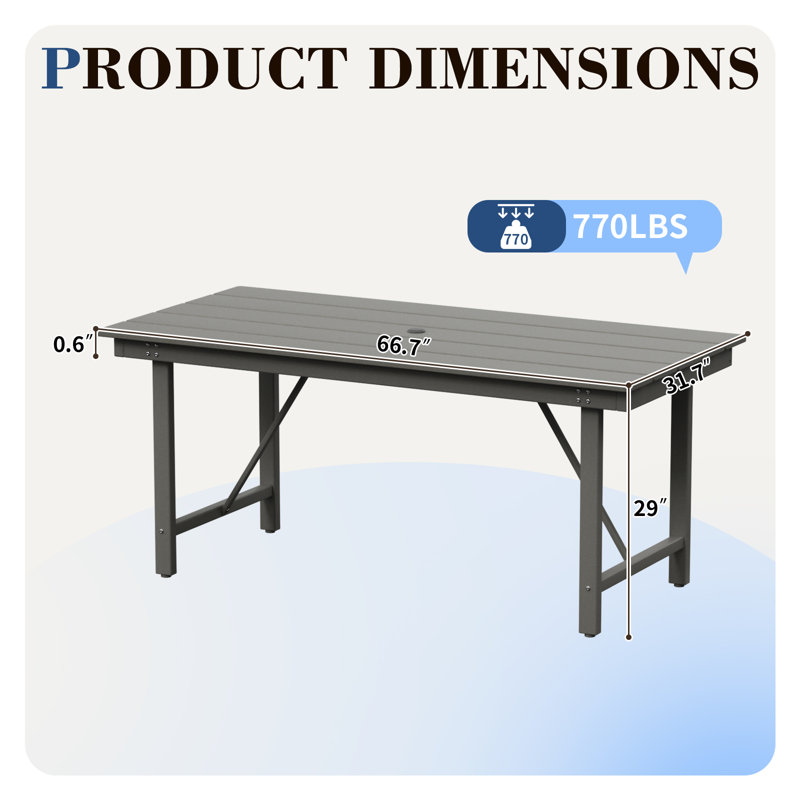 Table de salle à manger Durable, Gris