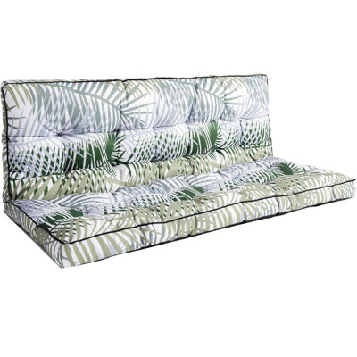 Porch Swing Cushion With Backrest: 55Inch Waterproof Bench Cushion For Outdoor Furniture, 2-3 Seater Replacement Thickened 4" Swing Cushion With Ties by Bayou Breeze