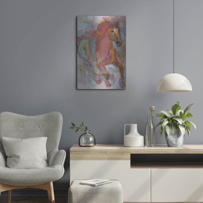 «Red-Haveed Runner» par Hooshang Kho, art de luxe en métal luxueux «Red-Haveed Runner» par Hooshang Khorasani