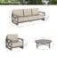 Ensemble de conversation de patio en aluminium pour 5 personnes avec table basse ronde et coussins Sunbrella® Marindo
