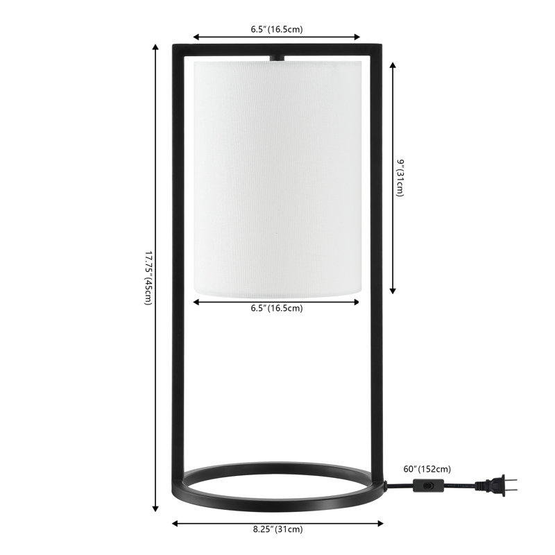 Lampe fantaisie en métal Cyril, Noir, Noir