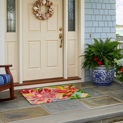 Hibiscus Pink Outdoor Doormat